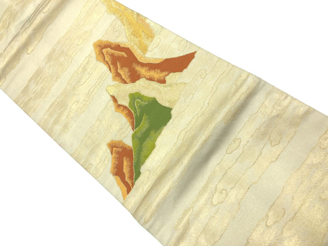 リサイクル　岩山模様織出し名古屋帯